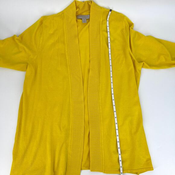 Laura Ashley Yellow Cardigan Sweater Size L ¾ Sleeve - Picture 7 of 7